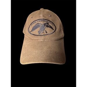 Duck Commander Mens Brown Canvas Baseball Cap Hat Embroidered Logo Adjustable